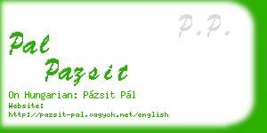 pal pazsit business card