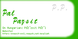 pal pazsit business card